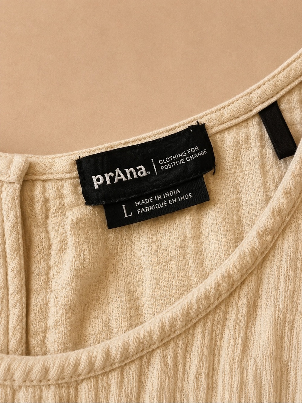 PrAna 100% Organic Cotton Gauze Tank Top in Cream/Ivory - Picture 4 of 6